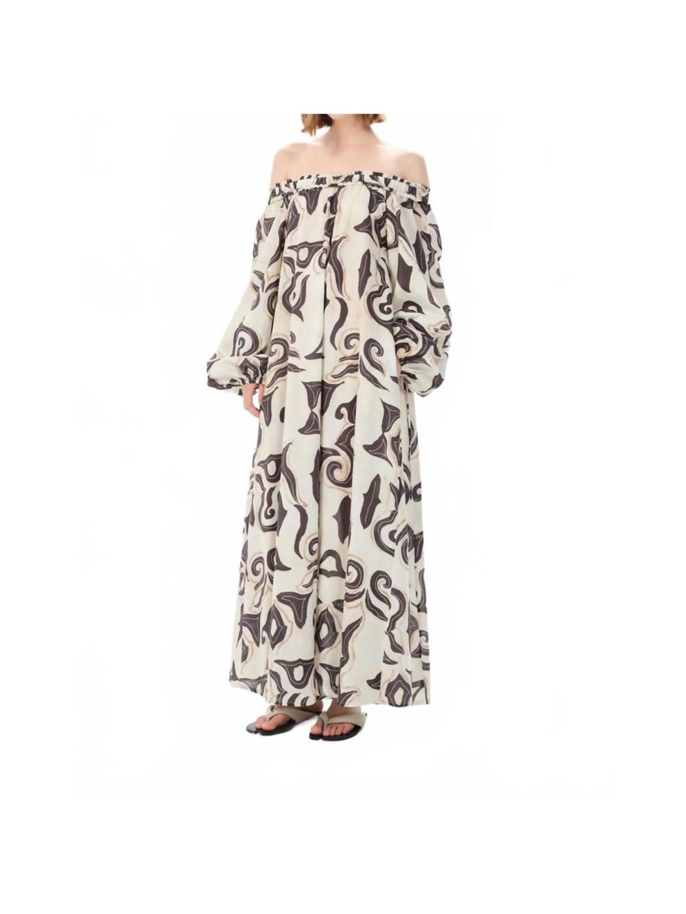 MARIA CHER alvarado gale long dress in ecru size S